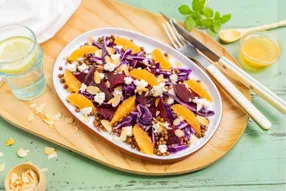Salade de betterave lentilles, chou rouge, orange sanguine et féta
