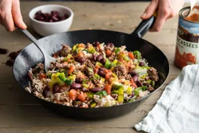 One pan de bœuf façon mexicaine