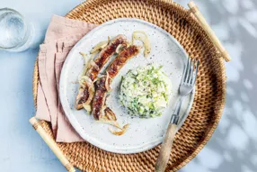 Chipolatas aux herbes et tartare de courgette