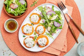 Patate douce rôtie aux rillettes de thon