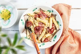 Penne sauce gorgonzola et poitrine fumée