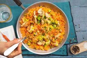 Arroz con pavo au piment chipotle (spécialité sud américaine à la dinde et au poireau)