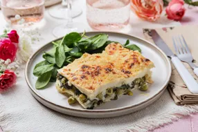 Lasagnes à la courgette, épinards et citron