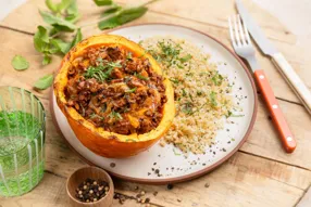 Potimarron farci à la farce végétale aux cinq épices