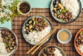 Rice bowl au boeuf haché à la coréenne