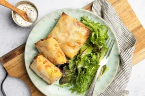 Brick au saumon fumé, pomme de terre et ciboulette