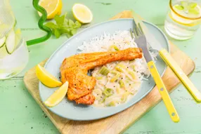 Cuisse de poulet et poireau sauce sésame - citron