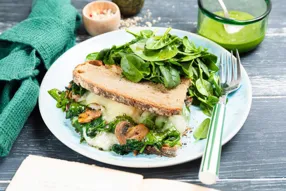 Croque-monsieur forestier à la tomme franc-comtoise et pesto de persil