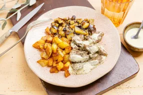 Bœuf et aubergine sauce coco-moutarde