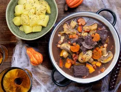 Bœuf bourguignon aux légumes & lardons fumés