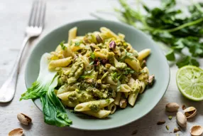 Penne au pesto de pistaches coriandre