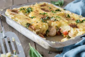 Parmentier d'été au boudin blanc (au piment d'espelette)