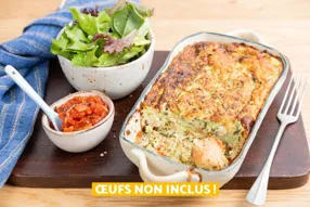 Frittata de courgette et sauce tomate au basilic