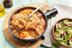 Gratin de chorizo, pommes de terre et béchamel