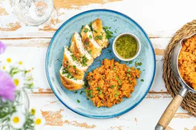 Suprême végétal, quinoa fondant aux petits pois et sauce citronnée