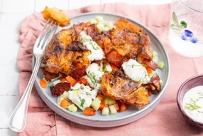 Salade de smashed potatoes façon fish and chips