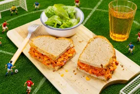 Sandwich but gagnant au mijoté de porc et cheddar
