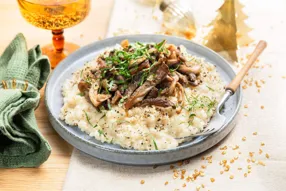 Risotto aux pleurotes et crème aux cèpes