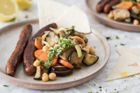 Merguez et légumes à la chermoula