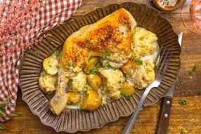 Tout-en-un : poulet et chou-fleur mijoté au lait de coco et moutarde