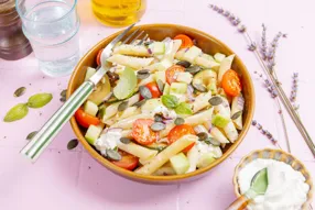Salade de casarecces au chèvre frais et basilic