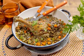 Cocotte de canard aux lentilles