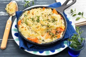 Gratin nordique de saumon fumé et aneth