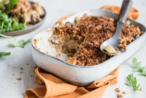 Crumble de chèvre frais (au piment) aux légumes