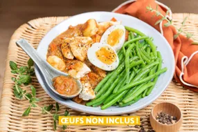 Curry de poulet à la surinamienne pommes de terre et haricots verts
