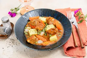 Navarin de suprême de poulet aux petits pois