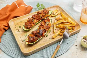 Courgette farcie au kebab végétal au cumin