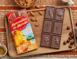 Tablette chocolat au lait, noisettes, amandes pilées et pointe de sel (100g)