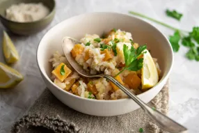 Riz crémeux à la courge butternut et pecorino