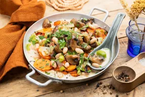 Tout-en-un : Blanquette veggie de haricots blancs, champignons et carottes