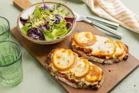 Tartines façon pizza aux champignons et scamorza fumée