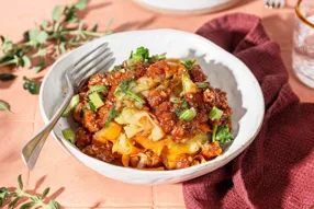 Tagliatelles de carottes et courgettes à la bolognaise de bœuf