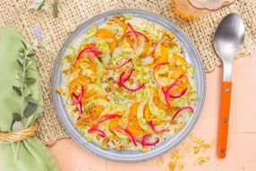 Patates douces et concombre au leche de tigre pimenté façon ceviche