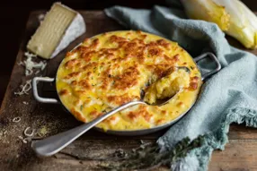 Gratin de polenta à la tomme du Jura et pecorino AOP