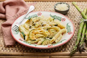 Penne à la crème d'asperges et emmental