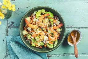 Salade de crevettes et vinaigrette créole au rhum