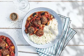 Boulettes de boeuf à la grecque (sauce tomate et aubergine)