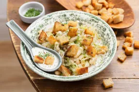 Haricots blancs à la crème de parmesan, poireau et aneth