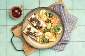 Crostini au crottin de chèvre, framboise et menthe