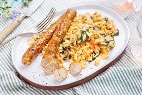Orzotto à la toscane et chipolatas