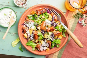 Salade de pommes de terre aux merguez et chou rouge