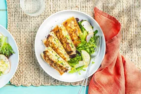 Bricks de courgettes, chèvre frais et menthe