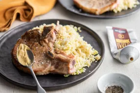 Côtes de porc à la moutarde truffée